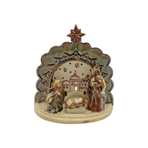Unbranded Holiday Ceramic And Glazed Nativity Set Poshmark